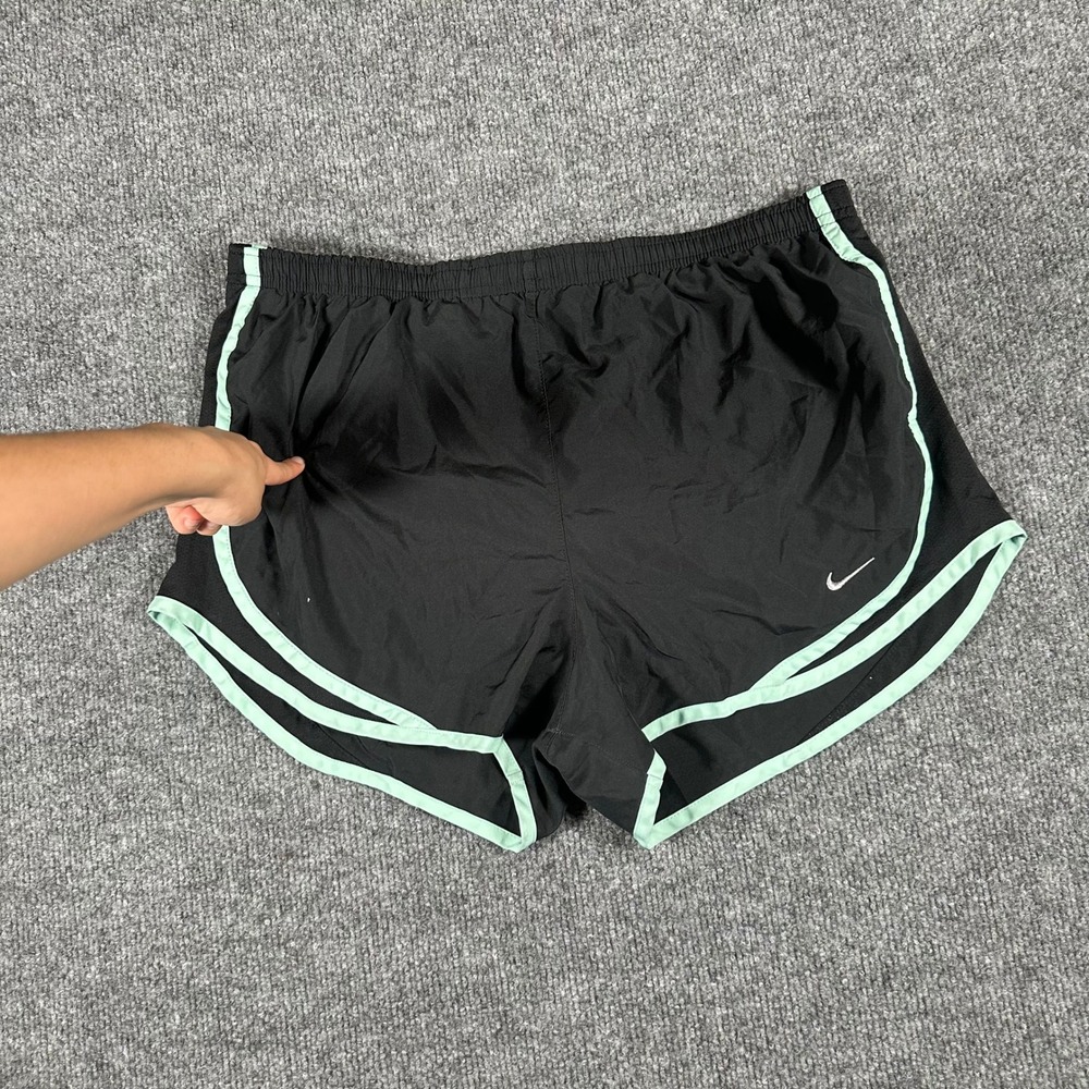 Nike Running Shorts Womens Size L Black Mint Dri-Fit Athletic Performance Gym
